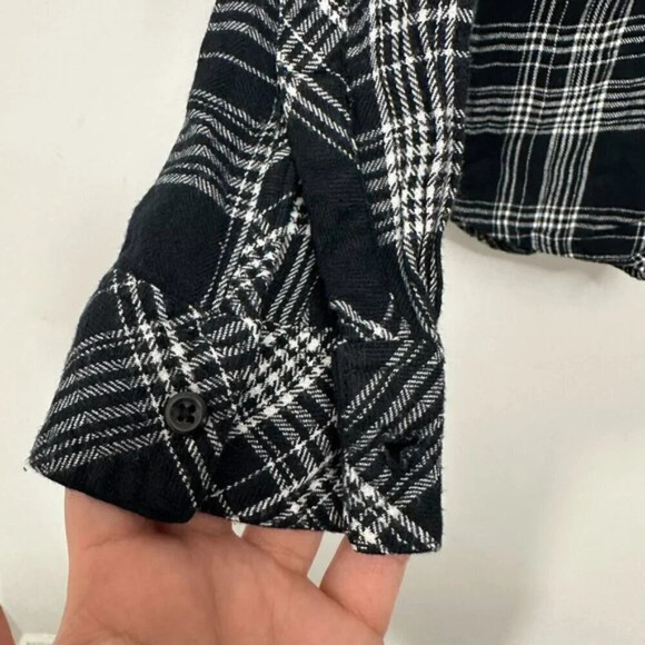Rails Hunter Button Down Plaid Shirt Black and White Women's Size XS - Picture 4 of 12